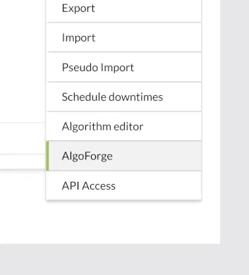 AlgoForge in the Tools menu