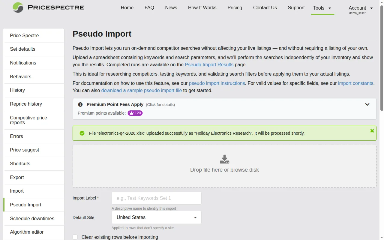 Screenshot: Upload success confirmation message